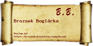 Brozsek Boglárka névjegykártya